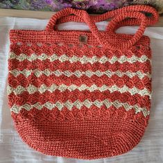 It Is Very Stylish Summer Bag And Can Be Great Pair With Dresses Eco-friendly Red Bag For Everyday Use, Eco-friendly Red Everyday Bag, Eco-friendly Red Bags For Everyday Use, Red Beach Bag For Everyday Summer Use, Casual Red Beach Bag For Everyday Use, Red Beach Bag For Summer, Casual Red Beach Bag For Everyday, Casual Everyday Red Beach Bag, Red Crochet Travel Bag