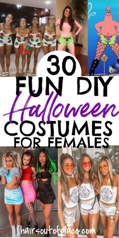 halloween costumes for females with text overlay that reads 30 fun diy halloween costumes for females