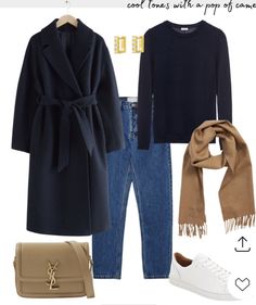 Vinter Mode Outfits, Coat Jeans, Online Meeting, Fashion Capsule Wardrobe, Classic Style Outfits, Fall Winter Wardrobe, Fashion Capsule, Casual Work Outfits