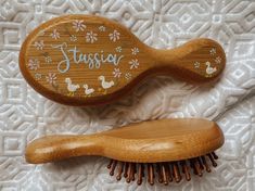 Welcome to our charming collection of personalized keepsake hairbrushes! Each brush is delicately handpainted with your baby's name in elegant calligraphy, surrounded by   floral paintings. This unique keepsake is perfect for treasuring those precious early moments and makes a thoughtful gift for baby showers, christenings, or birthdays. Crafted with love and attention to detail, our keepsake hairbrushes are a beautiful addition to any nursery or baby's accessory collection. Please either messag Calligraphy Name, Toddler Gift, Elegant Calligraphy, Baby Gift Sets, Types Of Flowers, Gift Sets, Toddler Gifts, New Baby Gifts