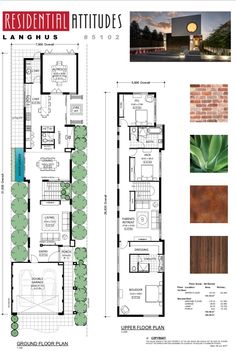 the floor plan for an apartment building with two levels and three rooms, including one bedroom