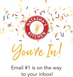 an email is on the way to your inbox for krisa's kitchen