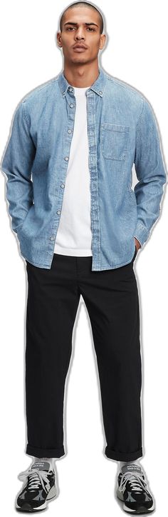 Casual Collared Tops With Buttoned Pockets, Collared Denim Blue Cotton Top, Collared Denim Blue Cotton Denim Top, Denim Blue Cotton Collared Top, Cotton Denim Button-up Top, Casual Button-up Tops With Buttoned Pockets, Casual Collared Top With Buttoned Pockets, Classic Collared Denim Top With Pockets, Casual Button-up Denim Shirt