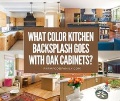 what color kitchen backsplash goes with oak cabinets?