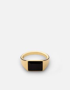 A thinner version of our classic Lennox Onyx Ring, this piece features a slimmer profile of the onyx set in gold vermeil. The '70s-inspired ring emphases the horizontal stone and thin band, adding subtle retro flair to any look. Available for monogram personalization. Onyx Rings Women, Working Lady, Onyx Rings, Pinky Signet Ring, Onyx Signet Ring, Gold Pinky Ring, Slim Ring, Ring Inspo, Beads Craft Jewelry