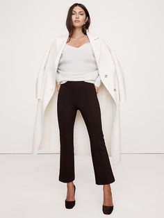 Crop Flare Everywhere Ponte Pant | Banana Republic Cropped Flare Pants, Retro Pants, Crop Flare, Pant Trends, Flare Pant, Ponte Pants, Kick Flares, Cropped Flares, Banana Republic Pants