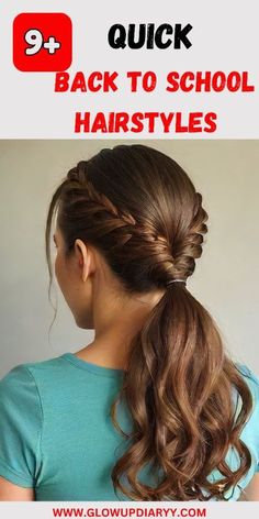 Back Yo School Hairstyle, Back To School Haircuts, Easy To Do Hairstyles, Aesthetic Hairstyles, Hairstyles For Girls, School Hair, Simple Ponytails, Braided Wig, School Hairstyles