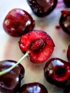 the cherries have been peeled and are ready to be eaten