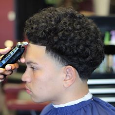 Blowout Taper, Fresh Blowout, Curly Blowout, Blowout Haircut, Curly Hair Fade, Taper Fade Haircut, Tapered Haircut