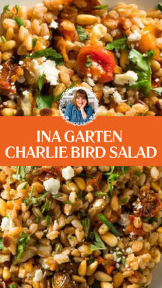 Ina Garten Charlie Bird Salad Charlie Bird Salad, Ina Garten Farro Salad, Olivier Salad Recipe, Appetizer Salad Recipes, Ina Garten Charlie Bird Farro Salad, Farro Salad Ina Garten, Ina Garten Fall Recipes, Ina Garden Panzella Salad, Hearty Fall Salads