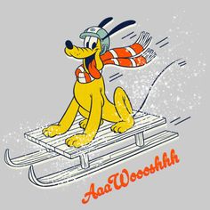 an image of a cartoon dog on a sled