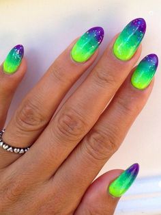 Black And Purple Nails, Rave Nails, Nail Purple, Lime Green Nails, Accent Nail Designs, Nail Art Designs For Beginners, Purple Ombre Nails, Nail 2023, Easy Nail Art Designs