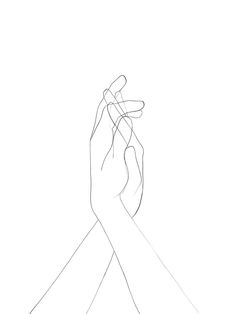 a line drawing of two hands holding each other