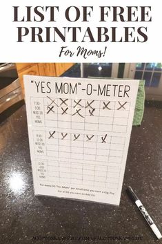 a list of free printables for mom's