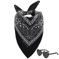 a bandana and sunglasses on a white background with the image of an animal's head