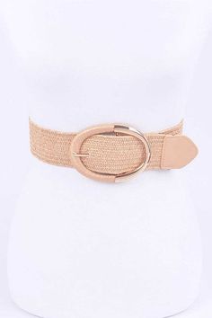 Width - 1.85"One Size / Stretch Belt (Appx. 38.75")Buckle ClousureComposition - Polyurethane & Mix MetalsLead & Nickel Compliant Adjustable Spring Belt With Buckle, Beige Adjustable Belt For Spring, Spring Adjustable Beige Belt, Adjustable Beige Belt For Spring, Trendy Beige Summer Belt, Trendy Beige Belt For Summer, Casual Belt With Buckle Closure For Spring, Casual Belts With Buckle Closure For Spring, Beige Belts For Summer