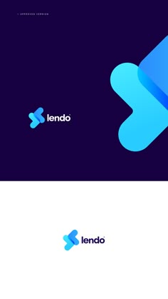 the logo for lendo is shown in blue and purple colors, with an abstract shape