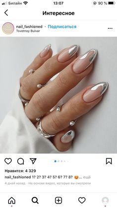 Nails Metallic Chrome, Chrome Summer Nails, Light Blue Chrome Nails, Acrylic Nails Chrome, Summer Chrome Nails, Light Blue Chrome, Oval Acrylic Nails, Chrome Manicure, Blue Chrome Nails