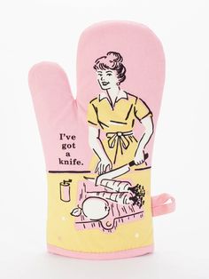 I've Got a Knife Oven Mitt Blue Q, Whimsical Gifts, Linen Store, Chandler Bing, Mood Ring, Smart Kitchen, Oven Glove, Oven Mitt, Oven Mitts