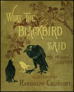 an old book cover with two birds on it and the title what the blackbird said