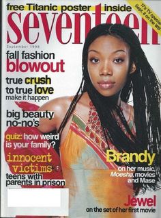 a magazine cover with an image of a woman wearing braids on the front page