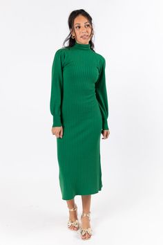 Midi Dress Green, Turtleneck Midi Dress, Green Turtleneck, Green Midi Dress