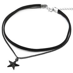 Black Choker Necklace, Dope Jewelry, Black Choker, The Chain, Black Chain, Dream Jewelry, Star Charms, Pretty Jewellery, Piercing Jewelry