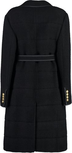 Step out in style and sophistication with our luxurious double-breasted wool coat. This timeless piece features a classic lapel collar and a coordinated waist belt for a flattering silhouette. The jacquard fabric lining adds a touch of elegance, while the back slit hem allows for easy movement. Crafted with a blend of 98% wool and 2% polyamide, this coat provides the perfect combination of warmth and style. Whether you're headed to the office or a night out on the town, our double-breasted wool Jacquard Fabric, Casual Backpack, Lapel Collar, Black Coat, Wool Coat, Waist Belt, Watch Design, Timeless Pieces, Stay Warm