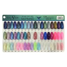 Cre8tion Mermaid Color Chart Board Cre8tion Gel Polish, Mermaid Gel Nails, Mermaid Nail Polish, Wax Roller, Mermaid Nail, No Chip Nails, Cuticle Softener, Massage Stones, Soak Off Gel Nails