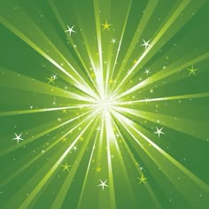 an abstract green background with white stars and sparkles in the center, as if it were