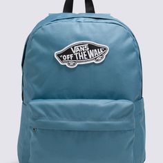 The Old Skool Classic Backpack is a favorite for good reason. This classic backpack features an all-purpose, two pocket design with an organizer in the front, a slip-in interior pocket, laptop sleeve that fits most 15'' laptops, and a side water bottle pocket. A slate blue hue and historic details like the classic Vans® label bring added personality to this iconic design.Earning the Vans Checkerboard Globe logo, this product is made up of at least 30% of one or a combination of recycled, renewab Vans Shoes High Tops, Vans Classic Black, Nightmare Before Christmas Backpack, Vans Socks, Globe Logo, Back To School Shoes, Vans Checkerboard, Grey Backpacks, Van Accessories