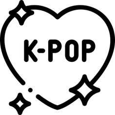 a heart with the word k - pop written in it's center and an arrow pointing