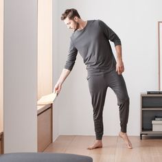 The SoftStretch Longsleeve is lightweight, has a slight stretch perfect for tossers and turners, and is quintessential to any cozy wardrobe. Made from the very same base material as our Cooling Eucalyptus AiryWeight sheets, our sleepwear is equally as soft, comfy, luxurious, breathable, and cooling. style. Neutral Shades, Mens Loungewear, Ethical Clothing, French Linen, Pajama Shirt, Long Sleeve Pyjamas, Stylish Men, Long Sleeve Tee, Long Sleeve Shirt