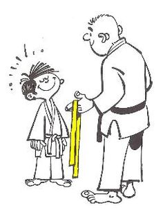 a drawing of a man holding a pencil next to a little boy wearing a kimono