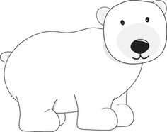 a drawing of a polar bear on a white background