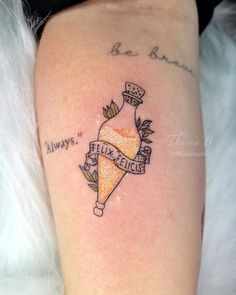 a woman's arm with a tattoo on it that says, always fix delicious