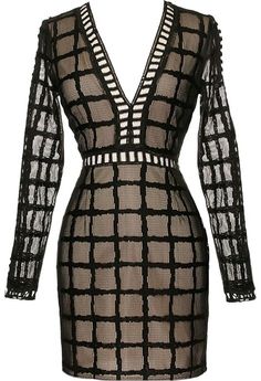 Block Bombshell Dress: Features a flattering V-neckline, eye-catching lattice border trim throughout, fully-lined mesh block pattern foundation, and a fitted silhouette to finish. Bombshell Dress, Lace Dresses, Block Pattern, Play Dress