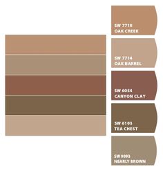 different shades of brown are shown in this color scheme for the walls and ceilinging