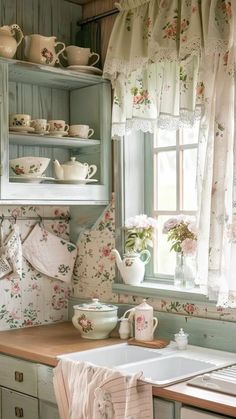 Whimsical Home Interior, Cottagecore Kitchen Ideas, Quirky Interior Design, Whimsical Interior Design, Candles And Books, Cottagecore Interior Design, Whimsical Interior, Wall Statement, Vintage Kitchen Gadgets