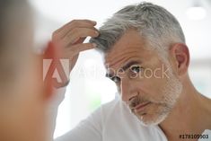 Stock Image: 40-year-old man checking hair in front of mirror 40 Year Old Man, In Front Of Mirror, Balding Mens Hairstyles, Stage Makeup, Cool Haircuts, Old Men, Old Man, Hairstyles Haircuts, 40 Years