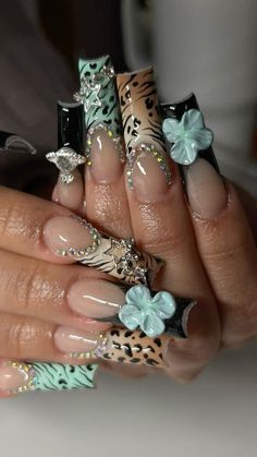 Cheetah Nails, Punk Nails, Leopard Nails, Dope Nail Designs, Pretty Gel Nails