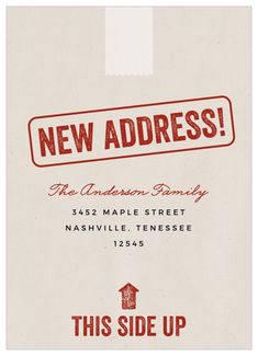 this side up advertises new address to the madison family, which is now available for purchase