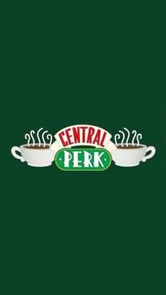 the central perk logo is shown on a green background