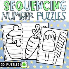 a book with the words sequence number puzzles on it