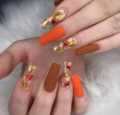 TOP 10 FALL ACRYLIC NAIL DESIGNS – THE PERFECT LEAVES Glamour Nails, Christmas Nails Acrylic, Grow Strong, Glitter Nail Art