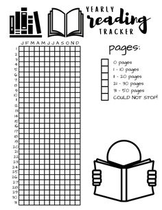 a printable bookmark with the words library reading tracker and an image of a book