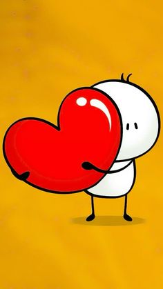 a cartoon character holding a heart in his hands