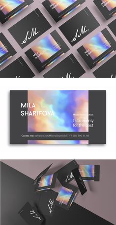 the business card is designed to look like an abstract painting