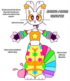 an image of a cartoon cat with different colors and shapes on it's body