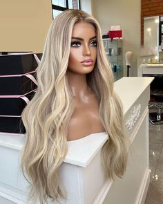 Blonde Highlights Lace Front Wigs for White Women 100% Human Hair – SULMY Blonde Hair Wig, Change Hairstyle, Wigs For White Women, Long Blonde Wig, Match Outfits, Ash Blonde Highlights, Ginger Hair Color, Short Human Hair Wigs, Honey Blonde Hair